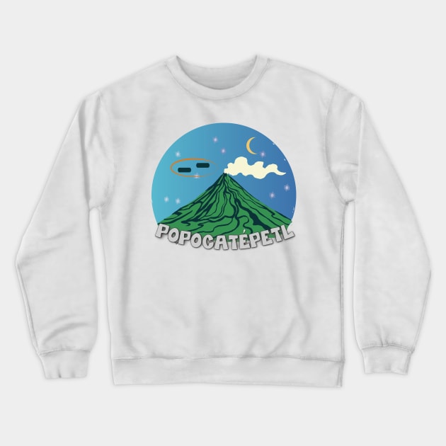 UFO sighting UAP Popocatepetl volcano Crewneck Sweatshirt by Ideas Design